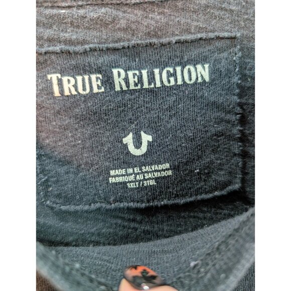 2002 Tour True Religion Shirt American Flag Distressed Sz 3XLT Short Sleeve - Picture 4 of 8